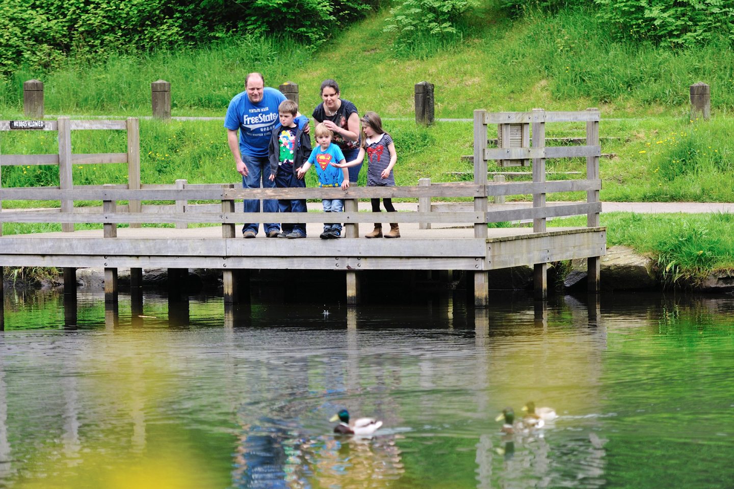 Family at Cwmcarn Lake
