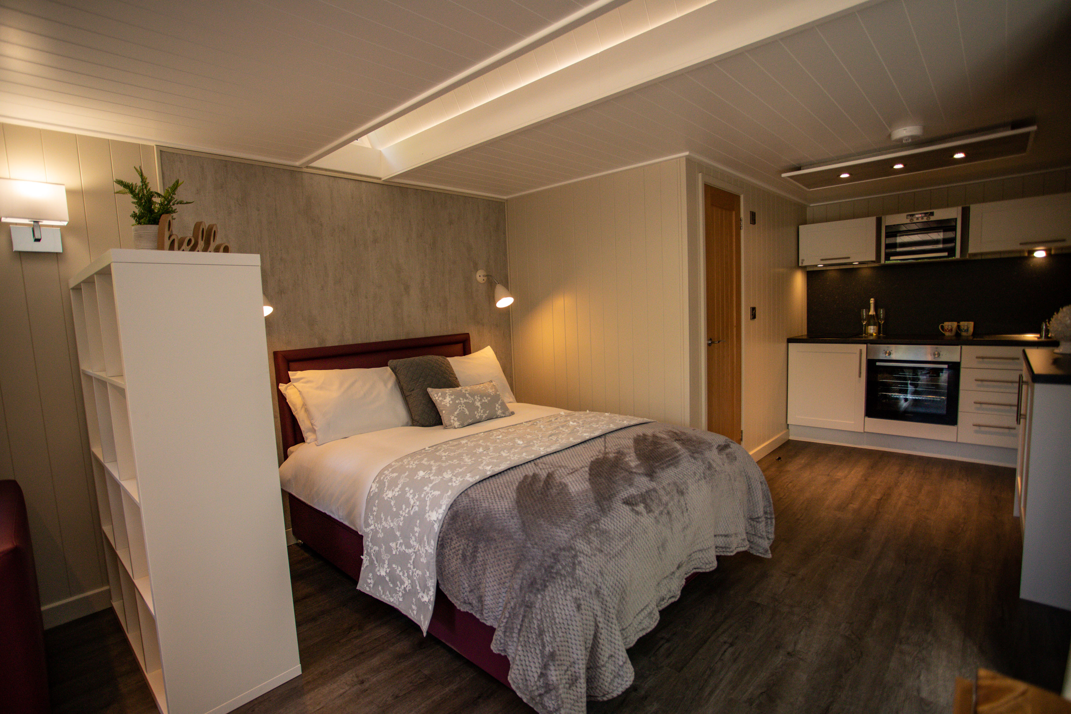Cwmcarn Lodge interior bed