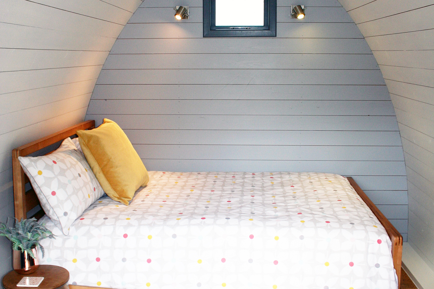 Glamping Pod interior bed